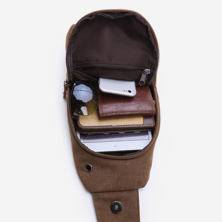 Multifunktionale Schultertasche aus Canvas im Vintage-Stil