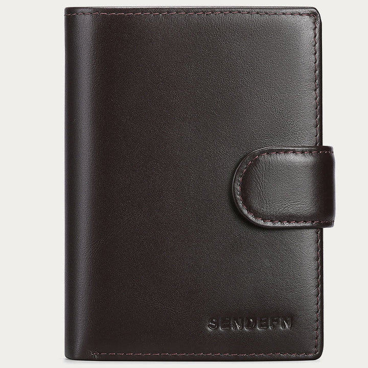 Kleine Geldbörse aus echtem Leder mit RFID-Blockierung - Sattelbraun - image 12