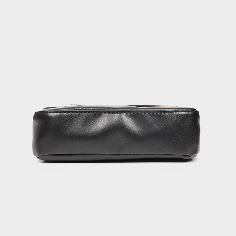 Umhängetasche für Männer Nieten PU Leder kleine Schultertasche