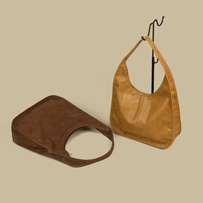 Hobo-Geldbörse, Handtasche für Damen, weiches Leder, Schultertasche mit Griff oben