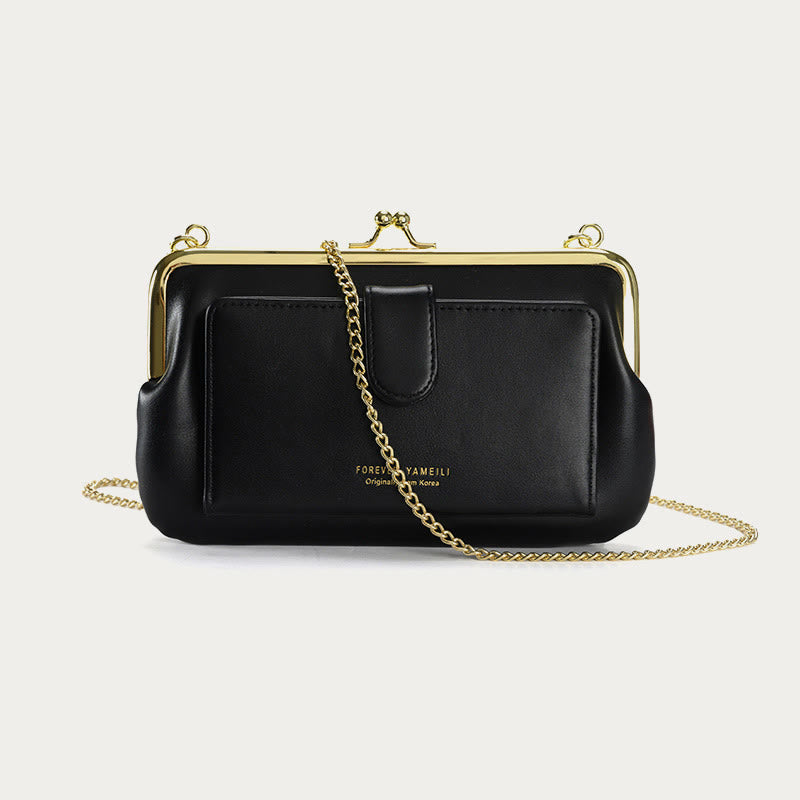 Handytasche für Damen, Umhängetasche mit Kette und mehreren Fächern