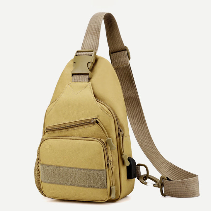 Schultertasche für Herren aus Canvas, lässig, sportlich, große Brusttasche