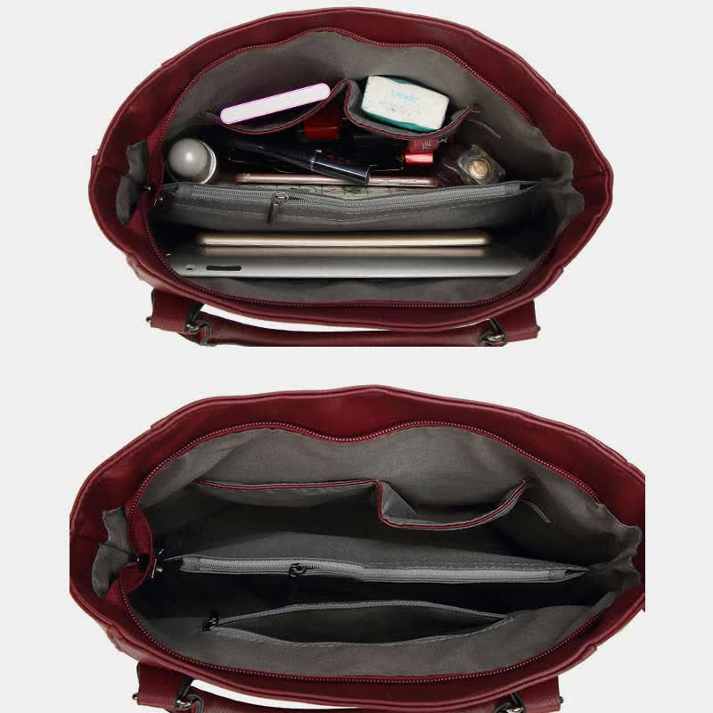 Einkaufstasche aus Kunstleder für Damen, Handtasche, Schultertasche, Umhängetasche