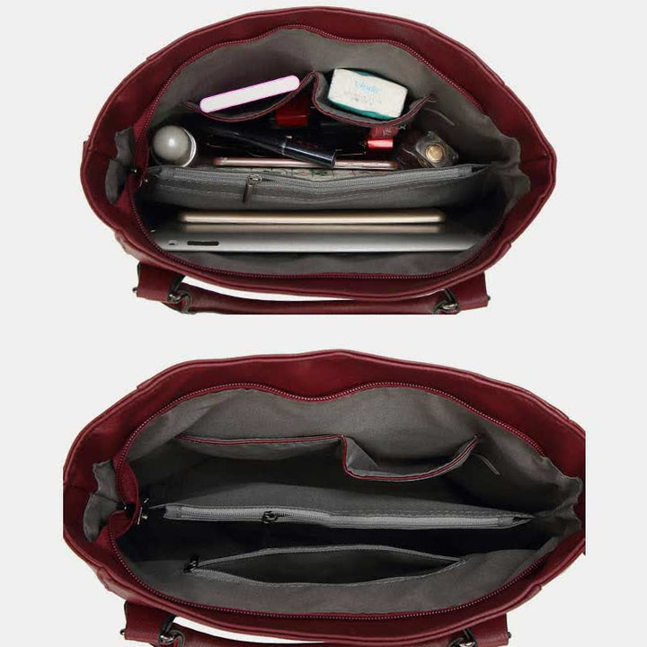 Einkaufstasche aus Kunstleder für Damen, Handtasche, Schultertasche, Umhängetasche