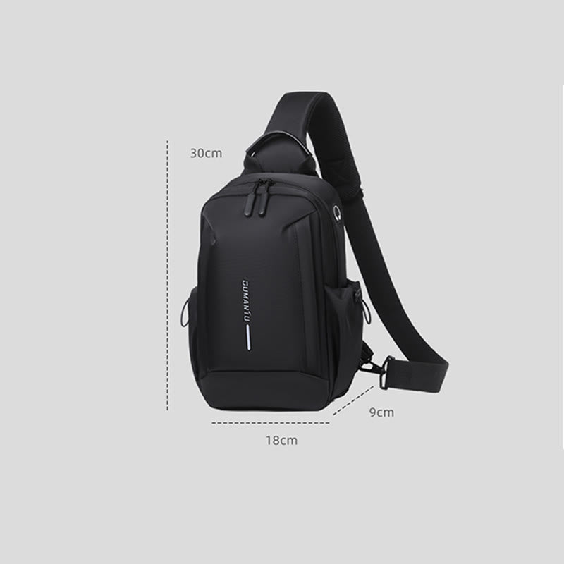 Schultertasche für Herren, für die tägliche Reise, Brusttasche mit großem Fassungsvermögen