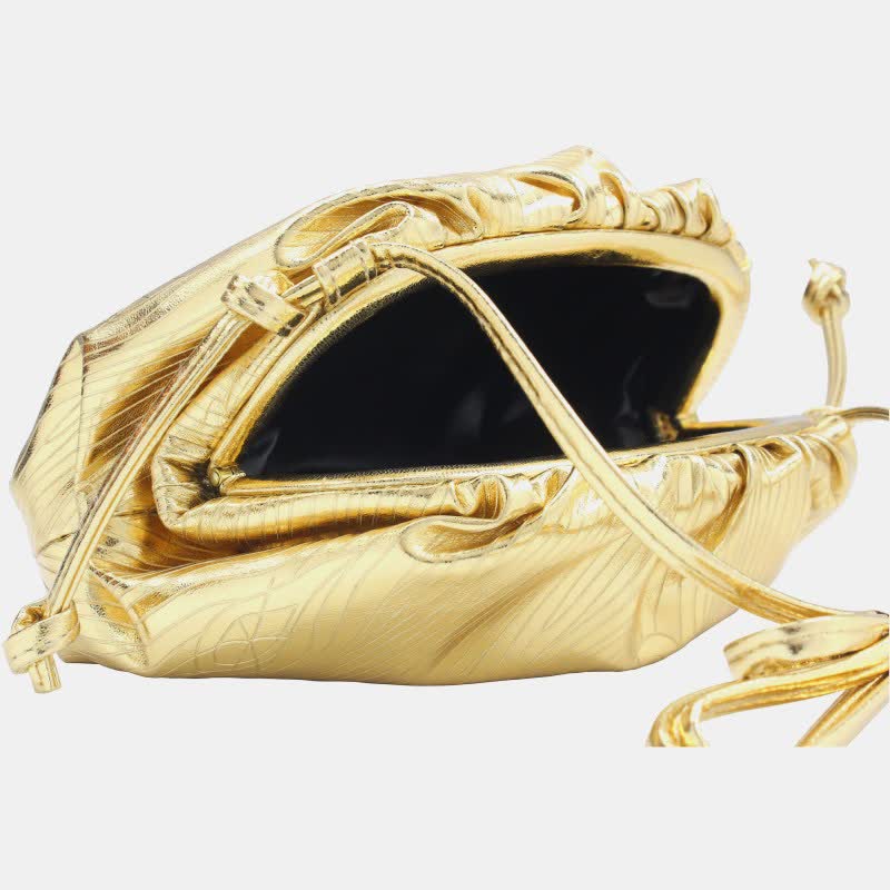 Dumpling Clutch Umhängetasche Cloud Sparkling Metallic Geldbörse für Damen