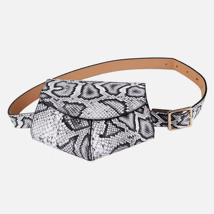 Gürteltasche aus Schlangenhautleder für Damen, veganes Leder