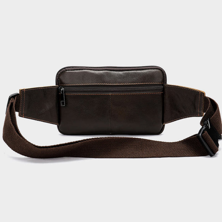Hüfttasche für Herren, Rindsleder, Outdoor, Laufen, Umhängetasche