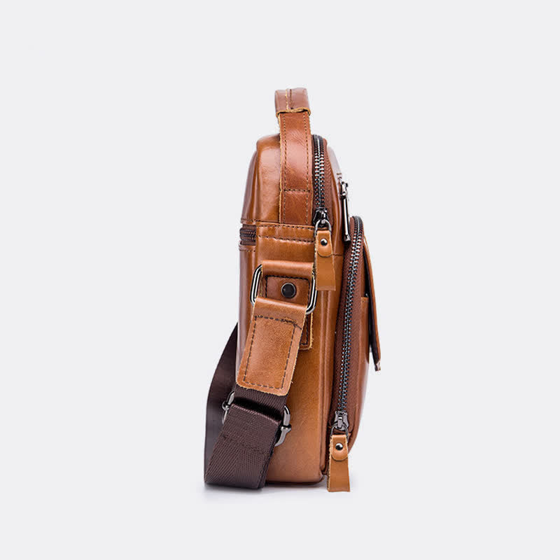 Lässige Umhängetasche aus Leder für Herren im Vintage-Stil