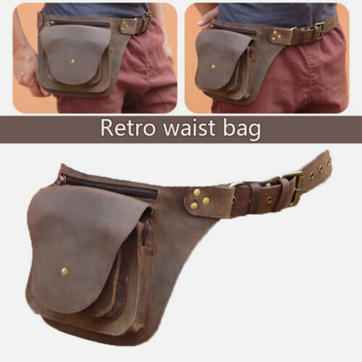 Einfarbige Herren-Hüfttasche, minimalistische Punk-Outdoor-Gürteltasche