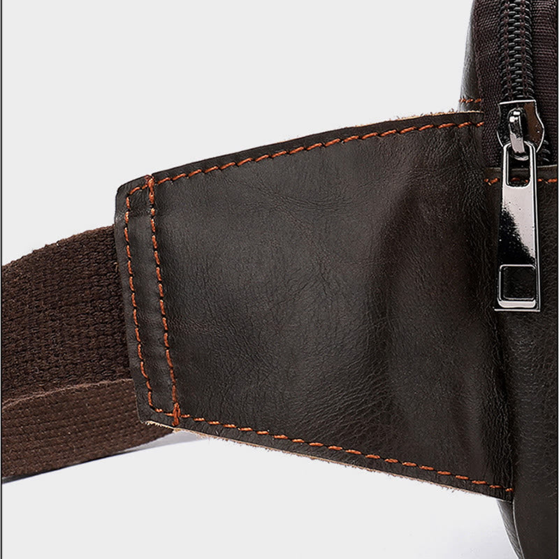 Hüfttasche für Herren, Rindsleder, Outdoor, Laufen, Umhängetasche