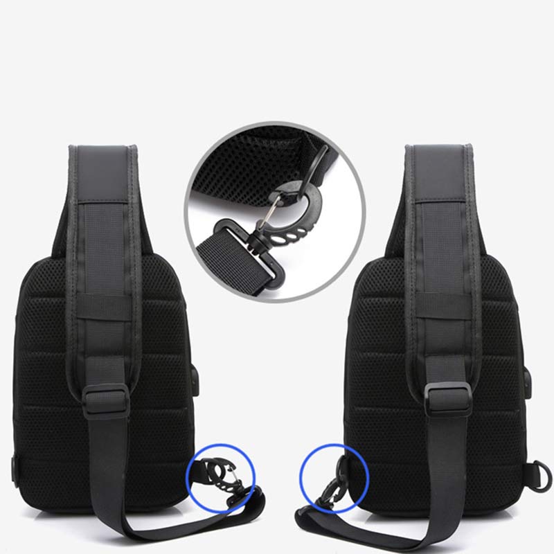 Sling Crossbody Rucksack Umhängetasche für Herren mit USB-Ladeanschluss