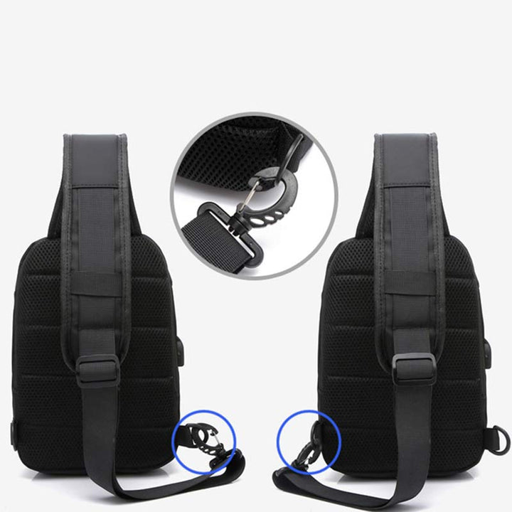 Sling Crossbody Rucksack Umhängetasche für Herren mit USB-Ladeanschluss