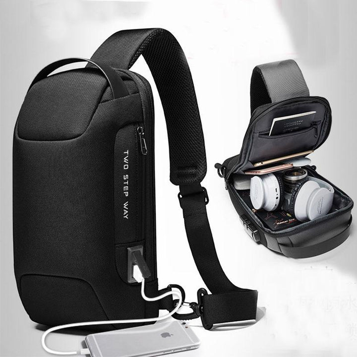Wasserdichte Schultertasche mit USB-Ladeanschluss
