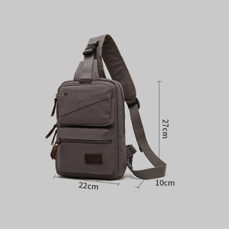 Schultertasche für Männer Canvas Retro Sports Crossbody Käsetasche
