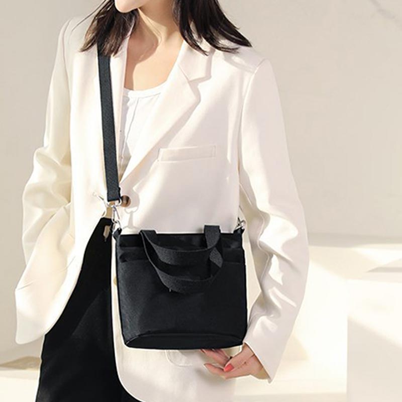 Funktionelle Umhängetasche Schultertasche Mehrere Taschen Leichte einfarbige Handtasche