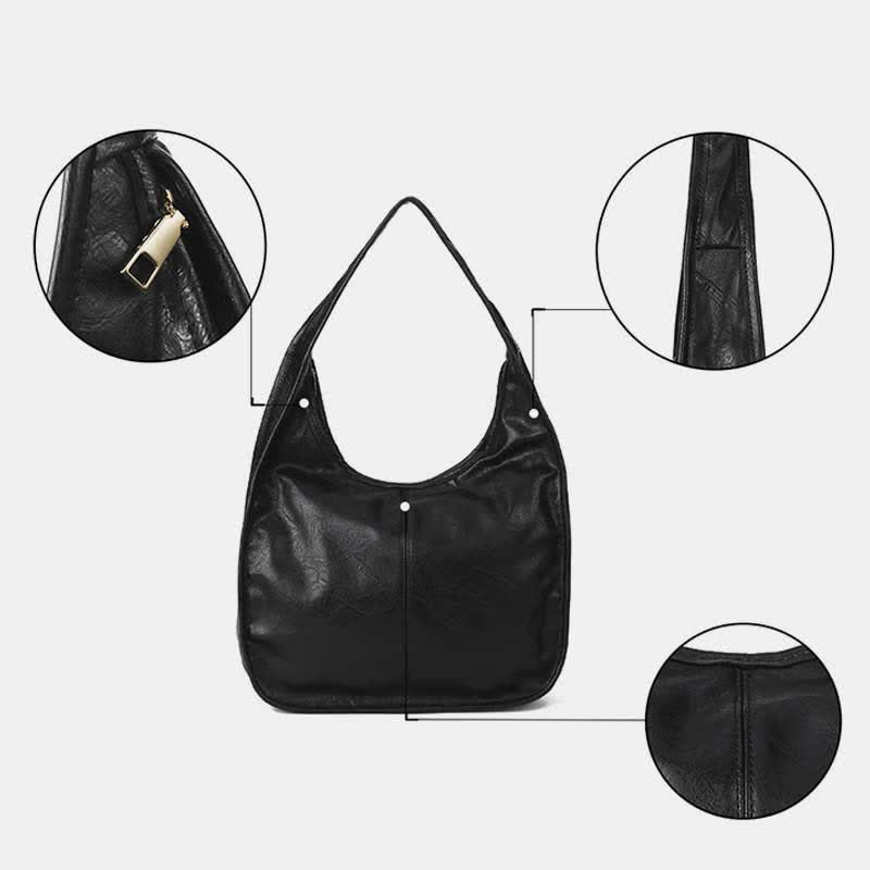 Hobo-Geldbörse, Handtasche für Damen, weiches Leder, Schultertasche mit Griff oben