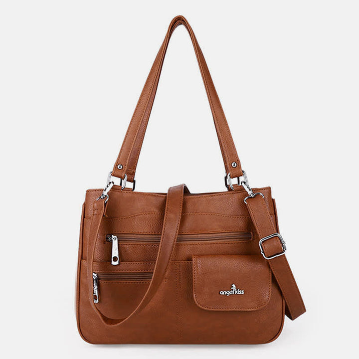 Schultertasche aus Kunstleder mit schweren Taschen und großer Kapazität