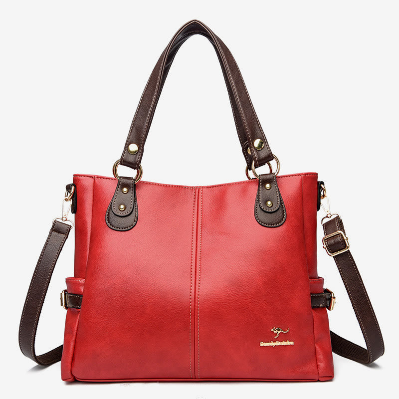 Helle Farbe Handtasche Tote Frauen Dating Große Umhängetasche Leder Geldbörse - Purpur - image 14