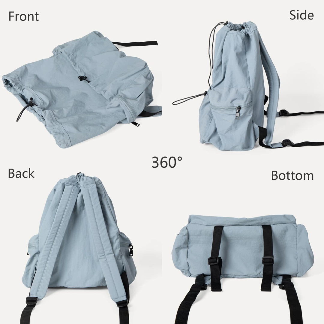 Rucksack für Damen, Nylon, Kordelzug, leicht, lässig, Reisetasche