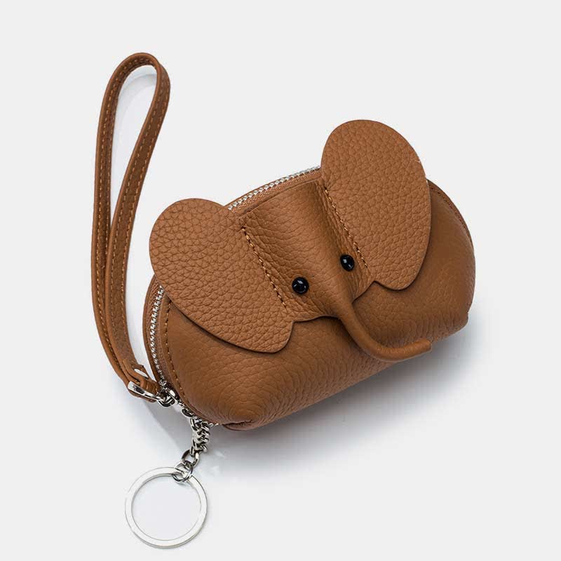 Damen Kleine Geldbörse Elefant Leder Geldbörse Wechselgeldbeutel Armband