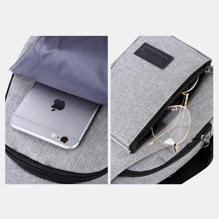 Sling Bag für Herren, leichte, graue Umhängetasche zum Wandern