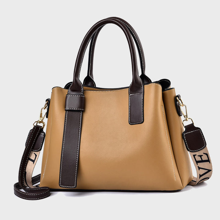 Damen Handtasche mit Henkel, modische Tragetasche mit 2 Schultergurten