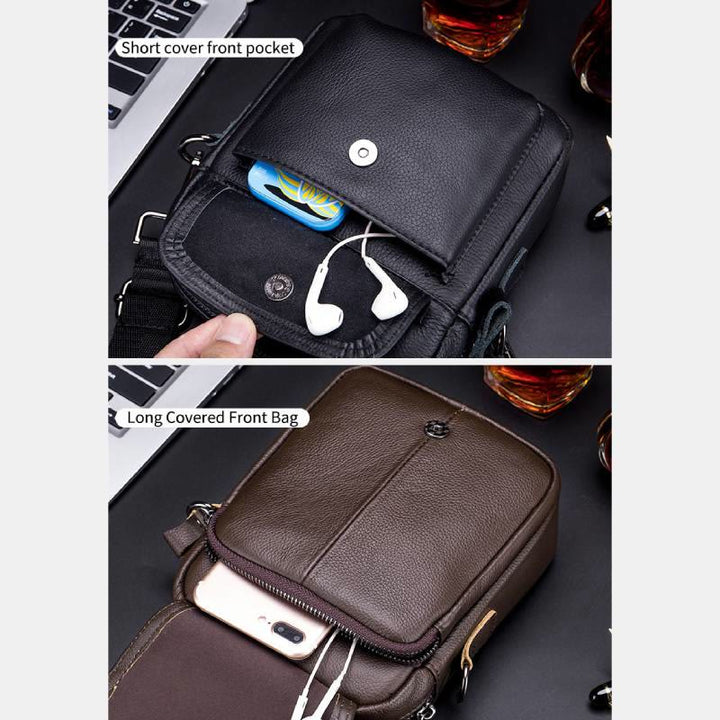 Umhängetasche aus echtem Leder für Herren, Messenger Bag, Schultertasche