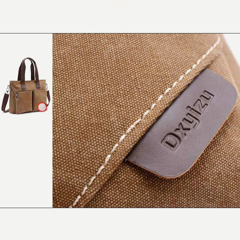 Canvas-Umhängetasche für Damen und Herren, Retro, lässige Handtasche, Arbeitstasche