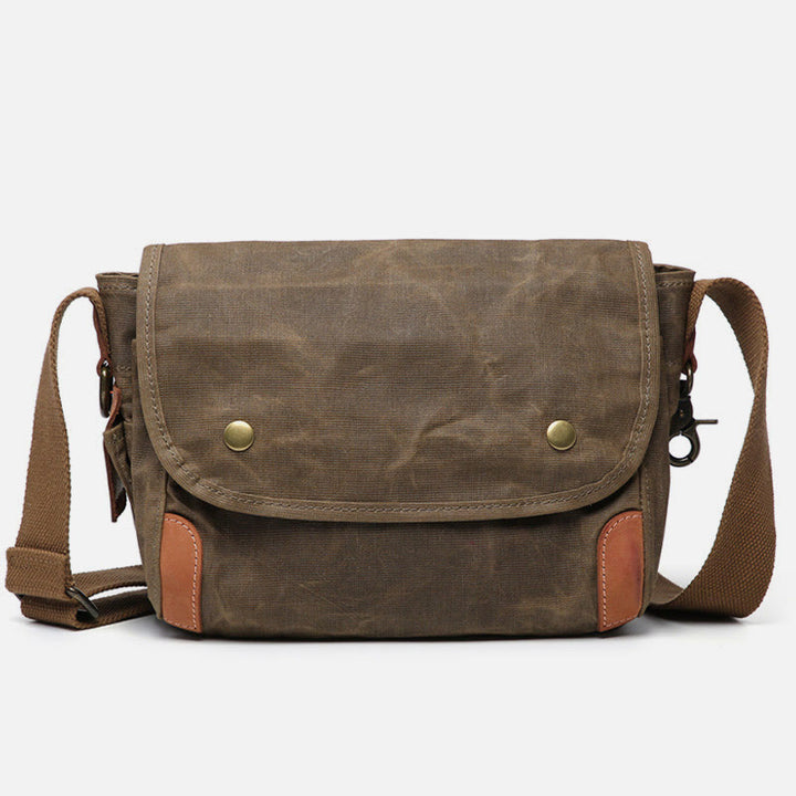 Retro-Umhängetasche für Männer, wasserdichte Commutor Canvas Messenger Geldbörse