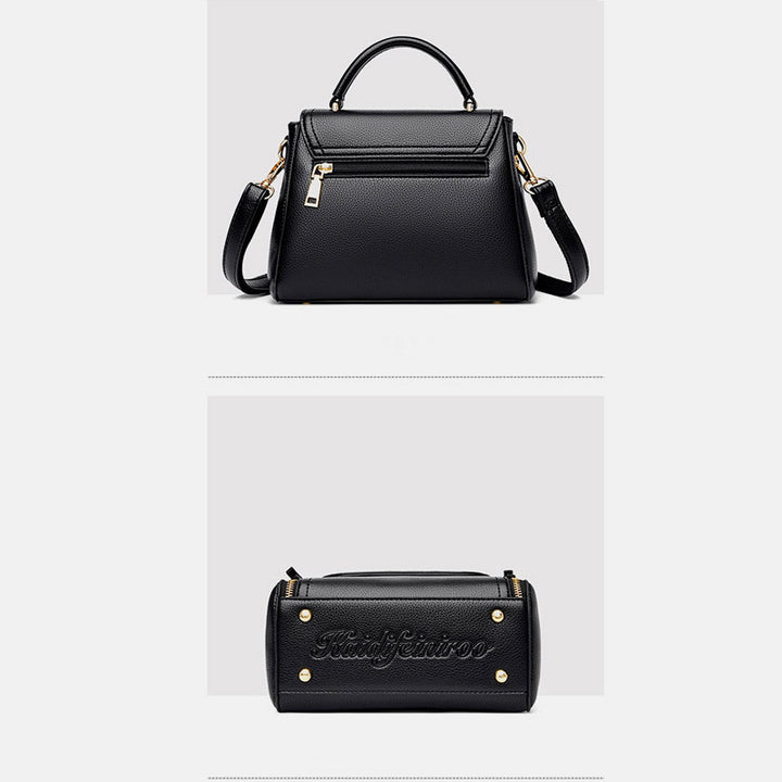 Doppelfach Top Griff Satchel Leder Umhängetasche Geldbörse Handtasche