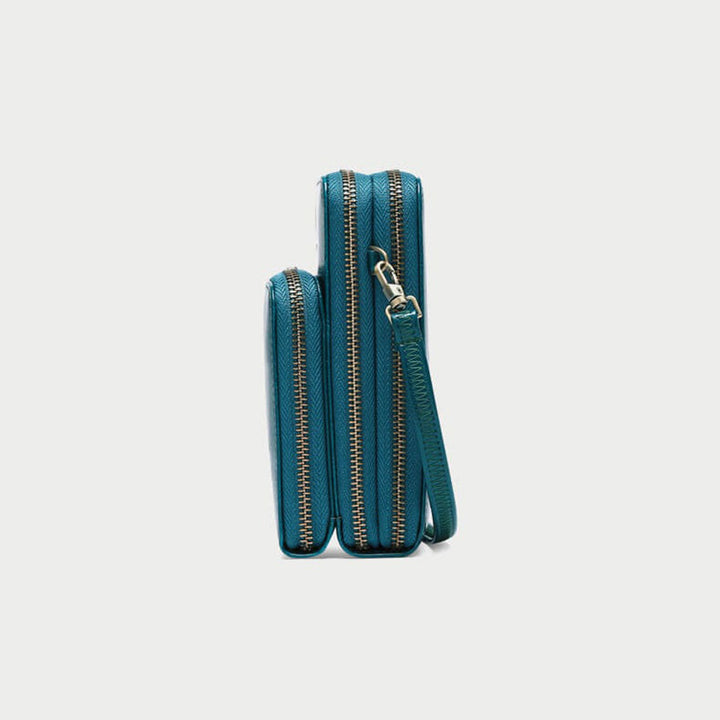 Sonnenblumen-Handytasche aus Leder, mehrere Fächer, Mini-Umhängetasche mit Kartenhalter, Münzgeldbörsen