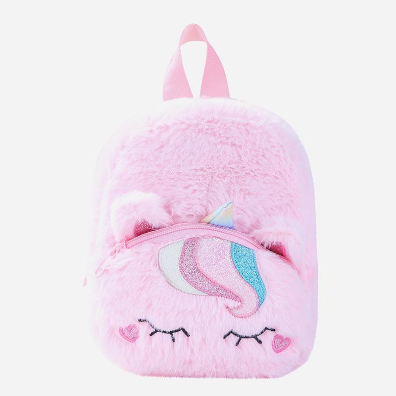 Rucksack für Frauen Einhorn pelzigen niedlichen Cartoon Kleinkinder Kinder Schultasche