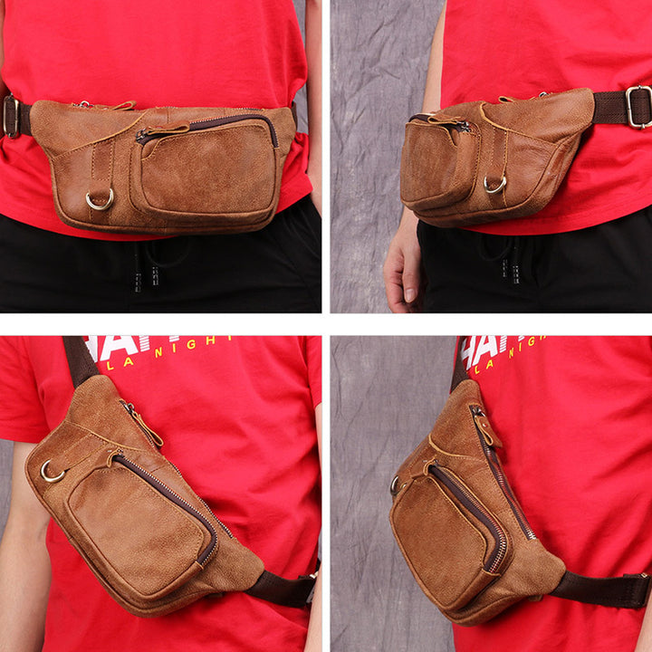 Echtes Leder Gürteltasche für Männer Bauchtasche Hüfttasche