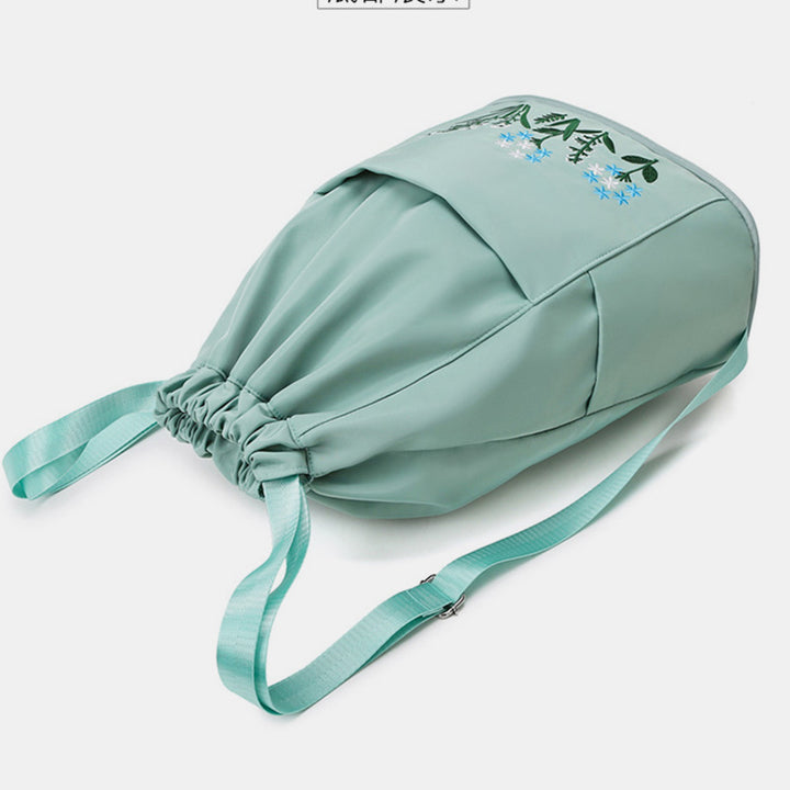 Wasserdichter, faltbarer Fitness-Reiserucksack mit großer Kapazität und Blumenstickerei 