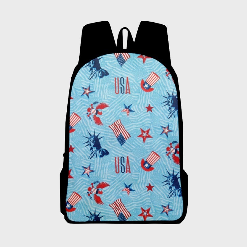 Rucksack mit amerikanischem Flaggen-Print für Teenager, Reisen, Wandern, Camping, Tagesrucksack