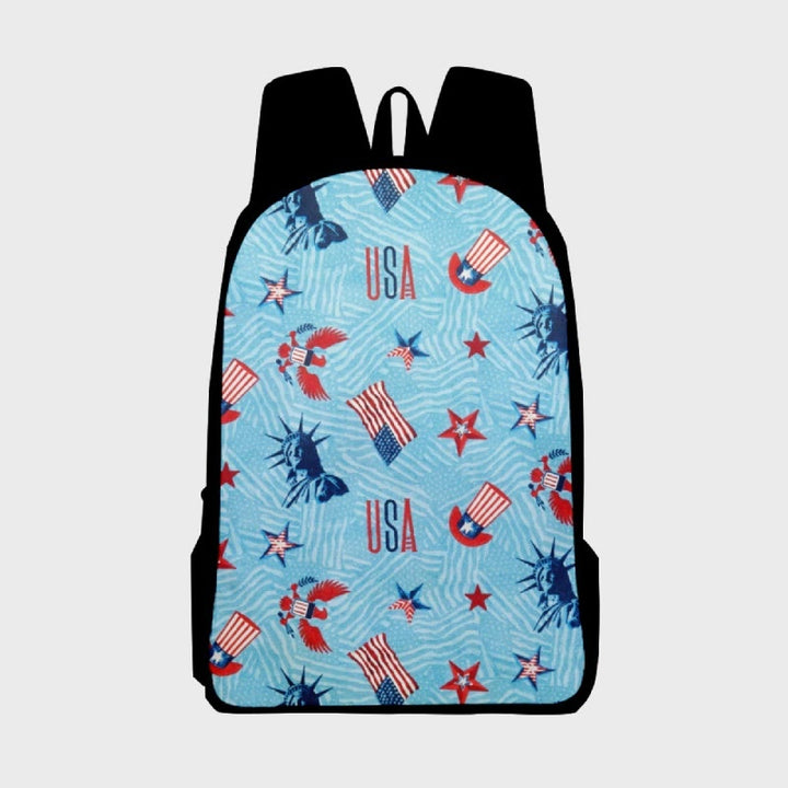 Rucksack mit amerikanischem Flaggen-Print für Teenager, Reisen, Wandern, Camping, Tagesrucksack