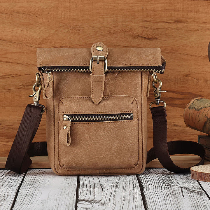 Gürteltasche für Herren, multifunktionale Gürteltasche aus Leder für Outdoor-Sportbekleidung