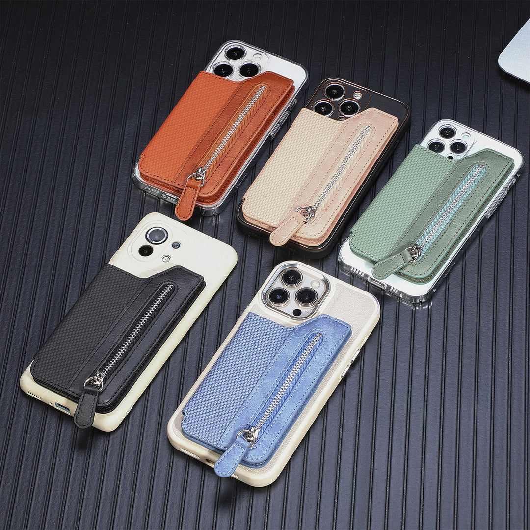 Brieftasche für Telefon Creative Stick Clamshell Style Zurück Kartenhalter