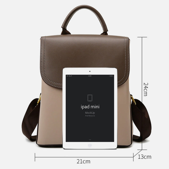 Minimalistischer Rucksack Farbkontrast Robustes veganes Leder Kleiner Tagesrucksack