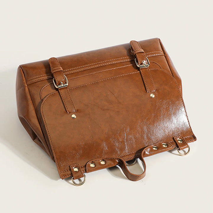 Rucksack für Damen, Vintage, Ölwachsleder, multifunktionale Umhängetasche