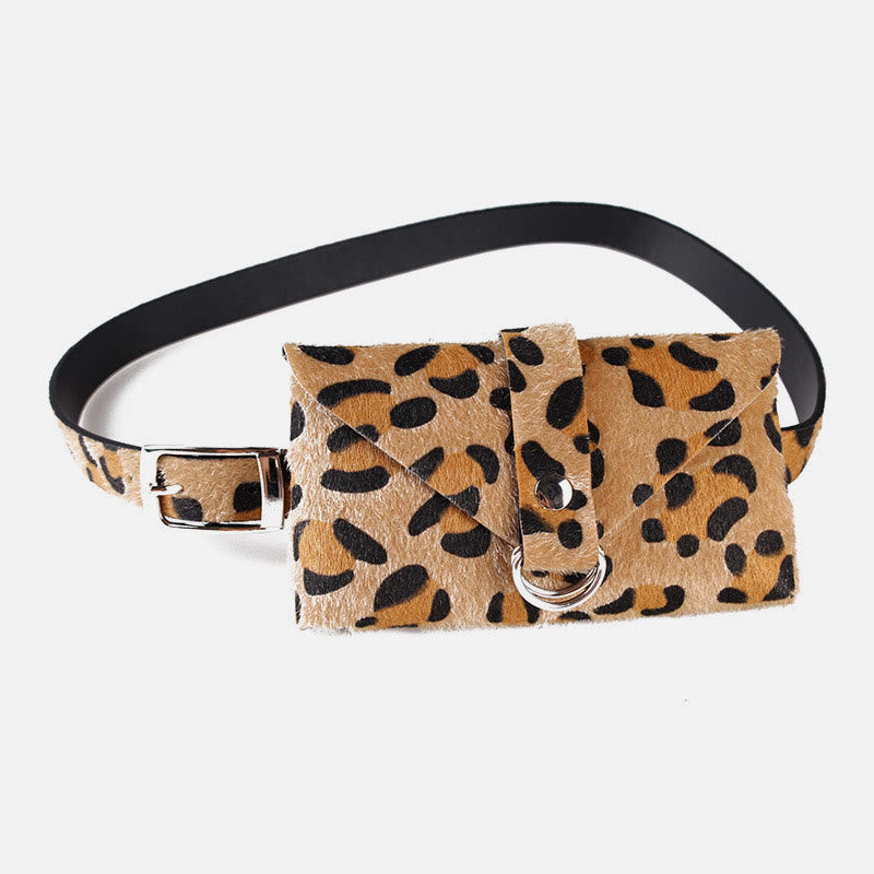 Leopardenmuster-Hüfttasche für Damen, Gürteltasche aus künstlichem Pferdehaar