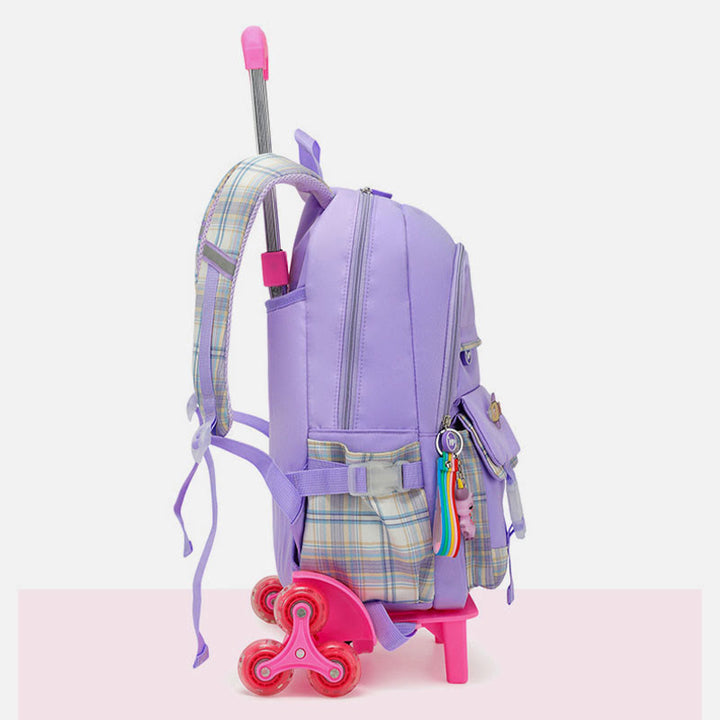 Schulrucksack für Kinder mit süßem Muster und Rollen