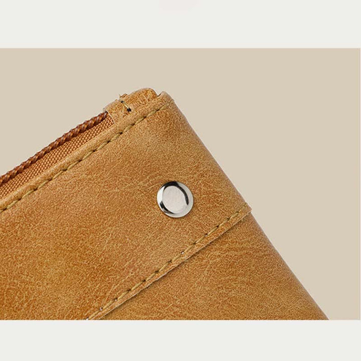 Retro-Münzbeutel aus Leder, Wechselgeldhalter für Damen, Mini-Geldbörse mit Reißverschluss