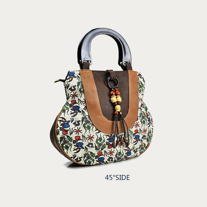 Top-Griff-Tasche für Frauen Ethno-Stil Druck Canvas Handtasche