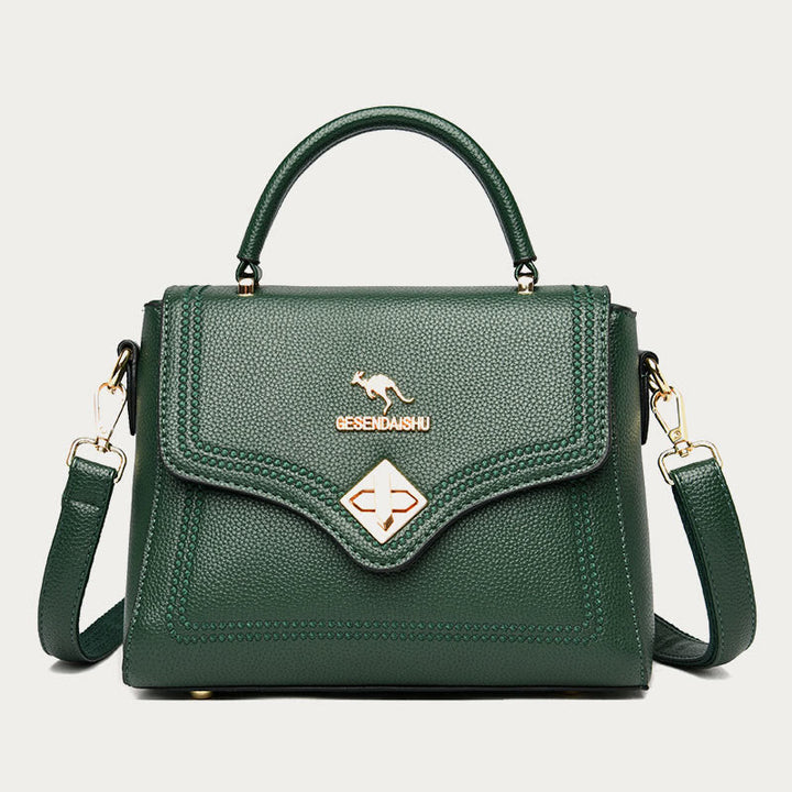 Klassische Tragetasche für den Weg zur Arbeit, minimalistische kleine Lederhandtasche