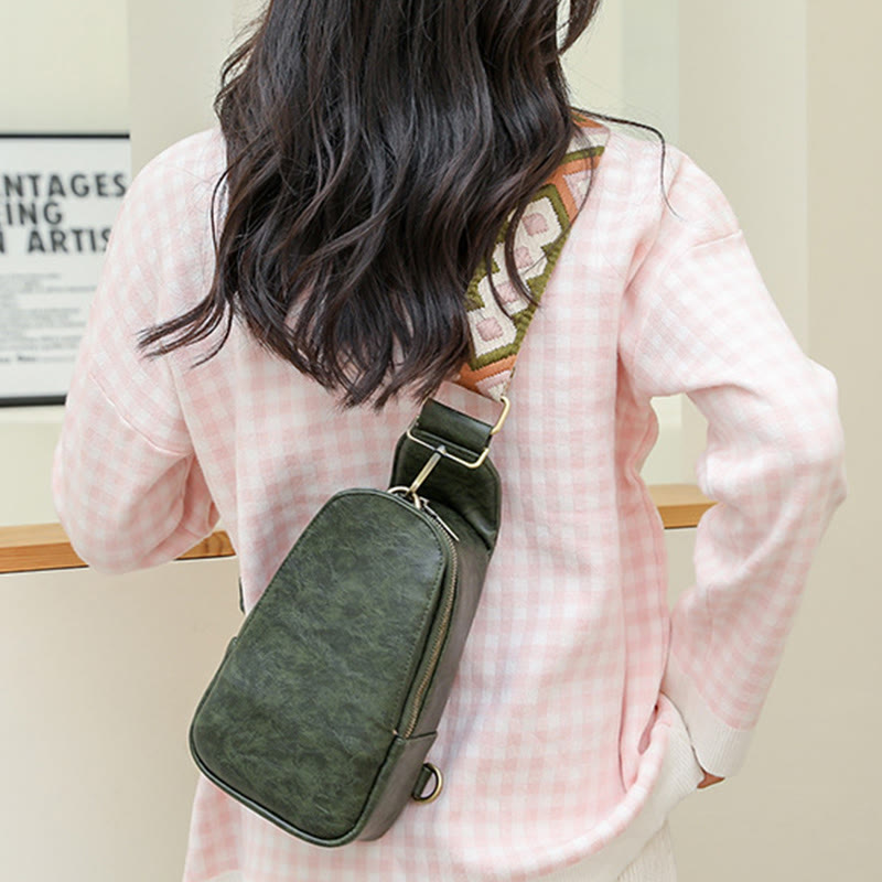 Schultertasche für Damen, leichte Einkaufstasche aus Leder mit breiten Riemen