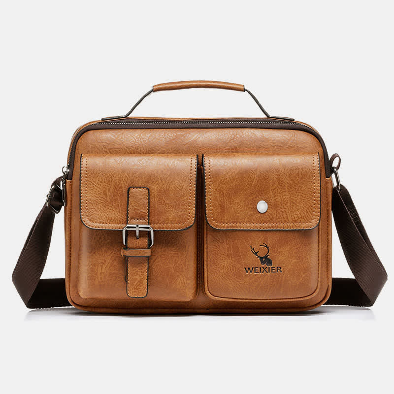 Herren Messenger Bag Wasserdichte Vintage Leder Aktentasche Satchel Umhängetasche