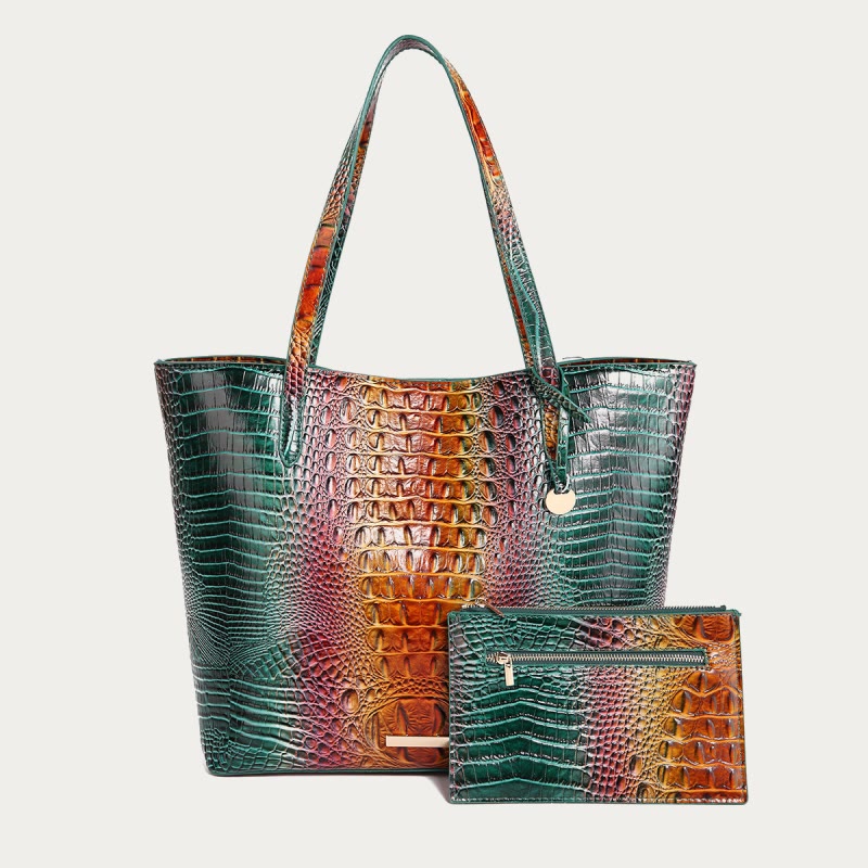 Tragetasche für Damen, tägliches Retro-Taschenset mit Krokodilmuster