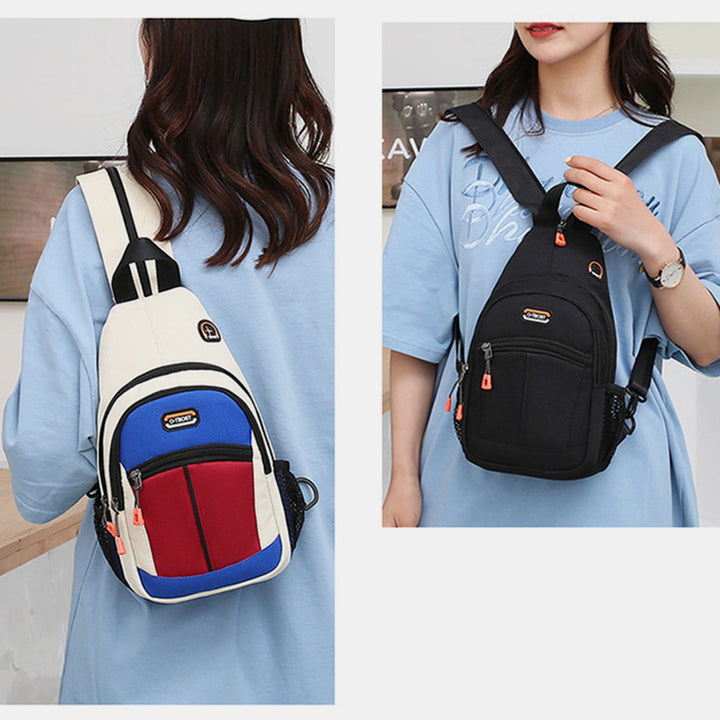 Mini-Schulterrucksack mit Farbblock-Design, Umhängetasche, Tagesrucksack für Damen und Herren